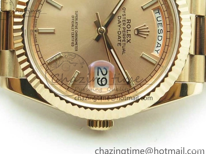 on 904 228239 Day-Date Version Dial President Stick Markers A2836 Bracelet RG RG RG New BP Dial 40mm 0313